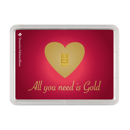 1 g Goldbarren „All you need is Gold“